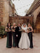 Spaghetti straps V-neck Elegant Simple Pretty Long Bridesmaid Dresses, SWE1325