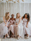 Mismatched Off-shoulder A-line Elegant Simple Pretty Long Bridesmaid Dresses,SWE1313