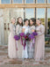 Mismatched Beading Halter V-neck A-line Elegant Simple Pretty Long Bridesmaid Dresses,SWE1308