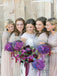 Mismatched Beading Halter V-neck A-line Elegant Simple Pretty Long Bridesmaid Dresses,SWE1308