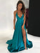 Sexy Thigh Split Long Simple Backless Halter Prom Dresses DPB134