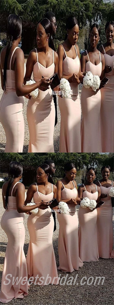 Mermaid Spaghetti straps Elegant Simple Pretty Long Bridesmaid Dresses,SWE1293