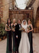 Spaghetti straps V-neck Elegant Simple Pretty Long Bridesmaid Dresses, SWE1325