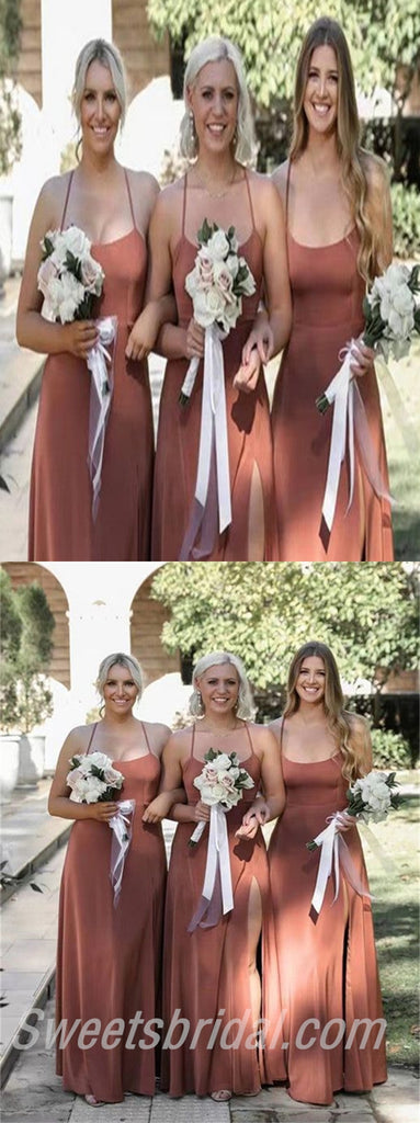 Sexy Halter A-line Elegant Simple Long Bridesmaid Dresses,SWE1282