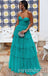 Elegant Sweetheart Ruffles Sleeveless A-line Long Prom Dress,SWS2456