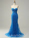 Elegant Sweetheart Sleeveless Lace Applique Mermaid Long Prom Dress,SWS2511