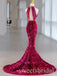 Sparkly Halter Strapless Sleeveless Mermaid Long Prom Dress,SWS2510