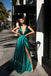 Elegant V-neck Sleeveless Side Slit A-line Long Prom Dress,SWS2111