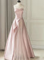 Elegant Strapless Sleeveless A-line Long Prom Dress,SWS2046