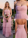 Cute Strapless Sleeveless Ruffles A-Line Floor Length Prom Party Dress,SWS2583