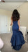 Ruffle Strapless Sleeveless Side Slit Mermaid Long Floor Length Prom Dress,SWS2359