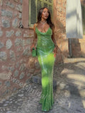 Sparkly Jewel Sleeveless Sheath Floor Length Prom Dress,SWS2254