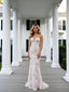 Beautiful Lace Sweetheart Sleeveless Mermaid Long Prom Party Dress,SWS2608