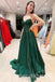 Elegant Spaghetti Straps V-neck Sleeveless A-line Long Prom Dress,SWS2521