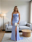 Sparkly Strapless Sleeveless Side Slit Mermaid Long Prom Party Dress,SWS2609
