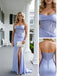 Sparkly Strapless Sleeveless Side Slit Mermaid Long Prom Party Dress,SWS2609