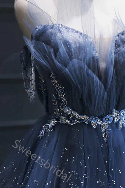 Elegant Sweetheart Sleeveless A-line Long Prom Dress,SWS2130