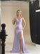 Sexy V-neck Sleeveless Side Slit Mermaid Floor Length Prom Dress,SWS2414