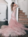 Sexy V-neck Sleeveless Mermaid Floor Length Prom Dress,SWS2180