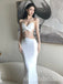 White Sexy Halter Sleeveless Mermaid Long Prom Dress,SWS2508