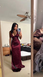 Sexy V-neck Sleeveless Mermaid Long Floor Length Prom Dress,SWS2360