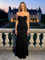 Simple Black Sweetheart Sleeveless Mermaid Floor Length Prom Party Dress,SWS2588
