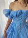 Elegant Off Shoulder Sleeveless A-line Floor Length Prom Dress,SWS2213