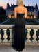 Simple Black Sweetheart Sleeveless Mermaid Floor Length Prom Party Dress,SWS2588