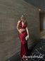 Sexy Halter Sleeveless Two-Pieces Mermaid Floor Length Prom Dress,SWS2554