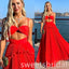 Sexy Spaghetti Straps Ruffles A-line Long Prom Dress,SWS2482