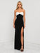 Black and White Sweetheart Side Slit Mermaid Floor Length Prom Party Dress,SWS2589