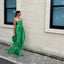 Green Strapless Sleeveless Bow A-line Floor Length Prom Dress,SWS2268