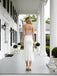 Color Blocked Strapless Sleeveless Mermaid Tea Length Long Prom Party Dress,SWS2612