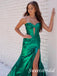 Green Sweetheart Sleeveless Side Slit Mermaid Floor Length Prom Dress,SWS2538