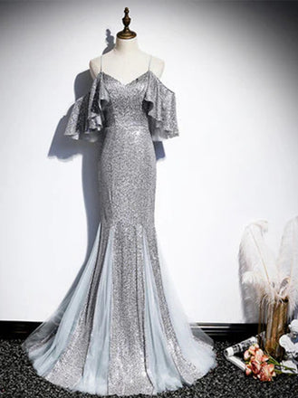 Sexy Off  Shoulder Sleeveless Mermaid Floor Length Prom Dress,SWS2178