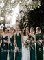 Mismatched Elegant V-neck Sleeveless A-line Long Bridesmaid Dressess, SWE1402