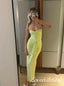 Yellow Sweetheart Mermaid Ruffle Long Floor Length Prom Dress,SWS2561