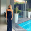 Dark Navy Strapless Mermaid Lace Long Floor Length Prom Dress,SWS2560