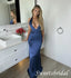 Sexy Deep V-neck Sleeveless Mermaid Long Floor Length Prom Dress,SWS2558