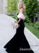 Black and Pink Off Shoulder Sleeveless Mermaid Floor Length Prom Dress,SWS2539