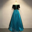 Elegant Off Shoulder Half Sleeves A-line Floor Length Prom Dress,SWS2172