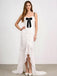 Pretty Lace Ruffles High Low Sleeveless Mermaid Long Prom Party Dress,SWS2616