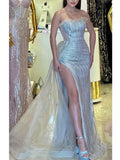 Elegant Sleeveless Side Slit Mermaid Long Prom Dress,SWS2093