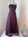 Black and Red Spaghetti Straps Sleeveless Sheath Long Prom Dress,SWS2485