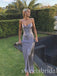 Grey Simple Jewel Sleeveless Mermaid Long Prom Dress,SWS2432