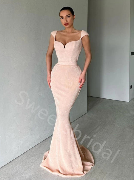 Sexy Sweetheart Cap sleeves Mermaid Long Prom Dress,SW2011