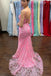Sexy Spaghetti Straps Sleeveless Mermaid  Long Prom Dress,SWS2141