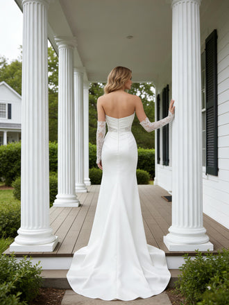 Elegant V-Neck Lace Sleeveless Mermaid Floor Length Prom Party Dress,SWS2617