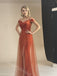 Sexy Off Shoulder Sleeveless Side Slit A-line Floor Length Prom Dress,SWS2396