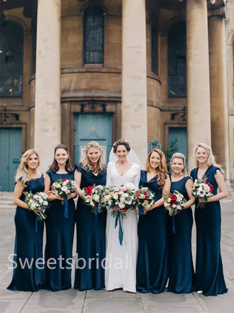 Elegant Sleeveless Simple Mermaid Long Bridesmaid Dressess, SWE1406